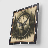 Majestic Deer Scope Forest Vierkante Klok (Hoek)