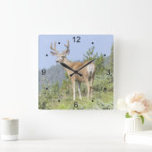 Majestic Deer Vierkante Klok (Huis)