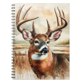 Majestic Deer - Watercolor Art Spiral Notebook Notitieboek