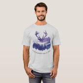 Majestic Deer Waterverf Forest – Natuur Silhouet T-shirt (Voorkant volledig)