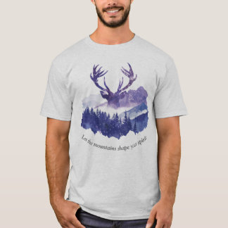 Majestic Deer Waterverf Forest – Natuur Silhouet T-shirt