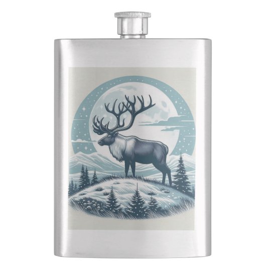 "Majestic Deer Wine Flask Flacon (Voorkant)