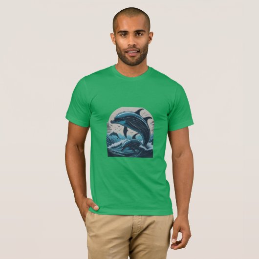 Majestic Dolphins Splash T-shirt (Voorkant volledig)