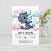 Majestic Dragon 1e verjaardag Kaart (Staand voorkant)