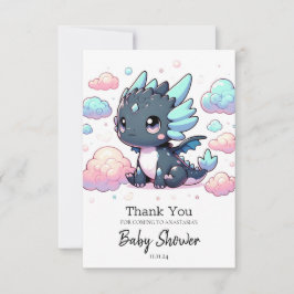 Majestic Dragon Baby shower Bedankkaart