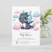 Majestic Dragon Baby shower Kaart (Staand voorkant)