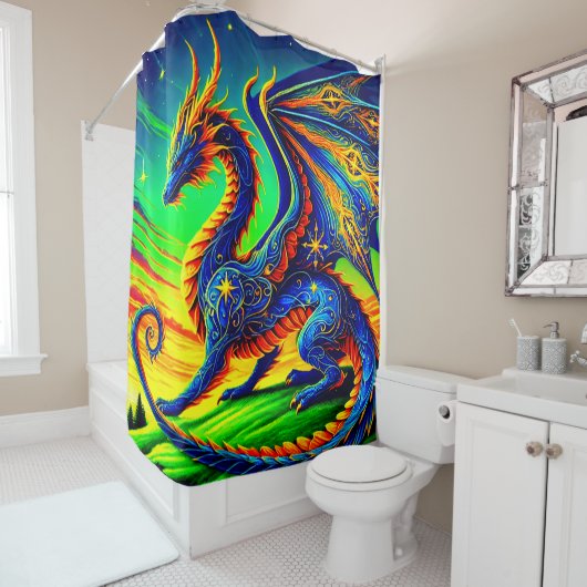 Majestic Dragon Douchegordijn (In situ)