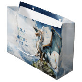 Majestic Dragon Medium Favor Bag | Keltische bruil Groot Cadeauzakje (Voorkant Gekanteld)