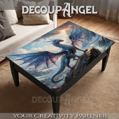 Majestic Dragon of Ice - Decoupage- Tissuepapier