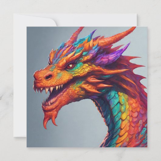 Majestic Dragon Portret Kaart (Voorkant)
