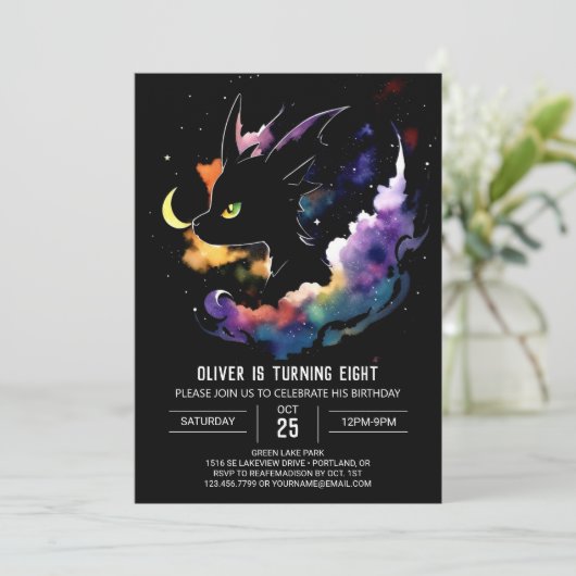 Majestic Dragon Whimsy Verjaardag Kaart (Staand voorkant)