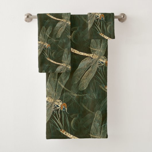 Majestic Dragonfly Pattern  Bad Handdoek (Insitu)