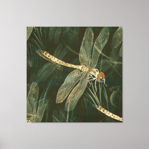 Majestic Dragonfly Pattern Canvas Afdruk