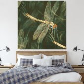 Majestic Dragonfly Pattern Canvas Afdruk (Insitu (Slaapkamer))