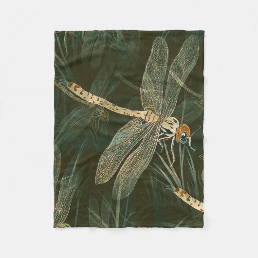 Majestic Dragonfly Pattern Fleece Deken (Voorkant)