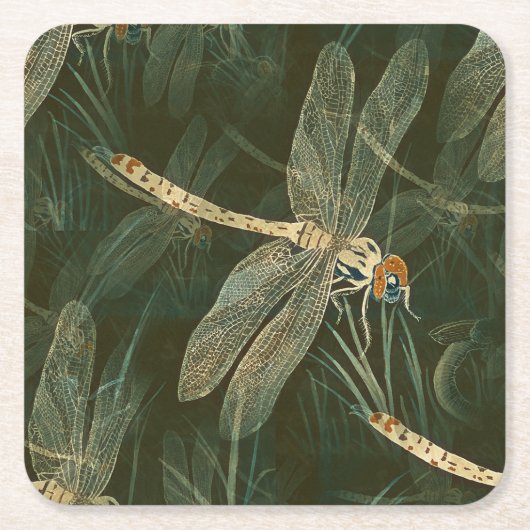 Majestic Dragonfly Pattern Kartonnen Onderzetters (Voorkant)