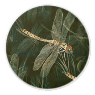 Majestic Dragonfly Pattern Keramische Knop