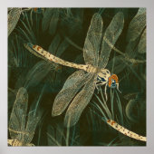 Majestic Dragonfly Pattern Poster (Voorkant)