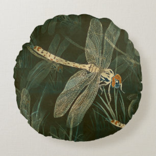 Majestic Dragonfly Pattern Rond Kussen