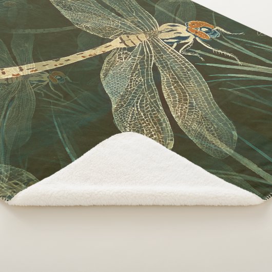 Majestic Dragonfly Pattern Sherpa Deken (3/4)