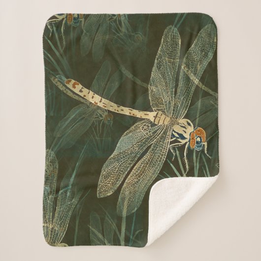 Majestic Dragonfly Pattern Sherpa Deken (Voorkant)