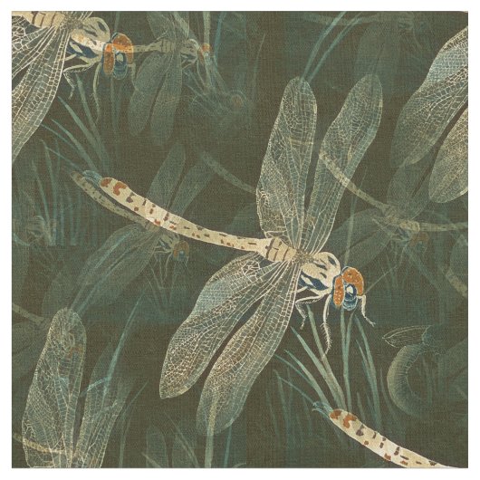 Majestic Dragonfly Pattern Stof (Close Up)