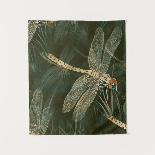 Majestic Dragonfly Pattern Wandkleed (Voorkant)