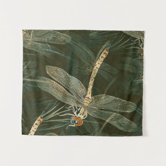 Majestic Dragonfly Pattern  Wandkleed (Voorkant (horizontaal))