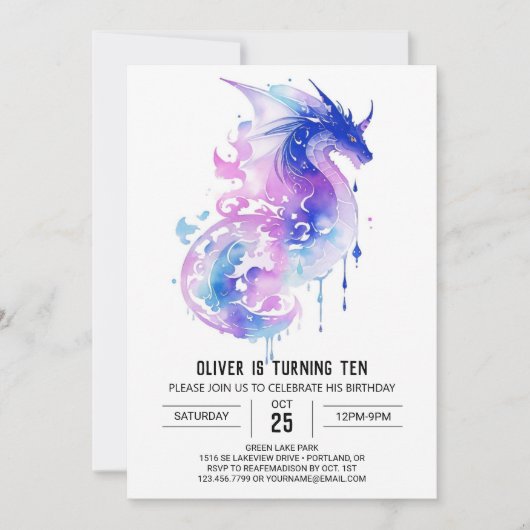 Majestic Dragon's magische verjaardag Kaart (Voorkant)