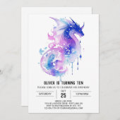 Majestic Dragon's magische verjaardag Kaart (Voorkant / Achterkant)