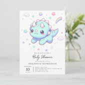 Majestic Dreamy Dinosaur Baby shower Kaart (Staand voorkant)