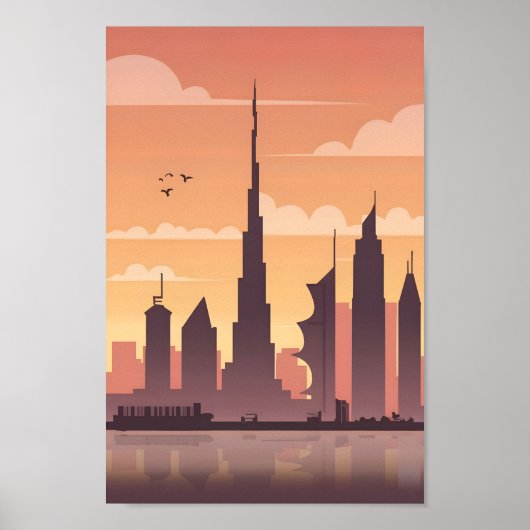Majestic Dubai City Elegance 4K Uitzichten Poster (Voorkant)