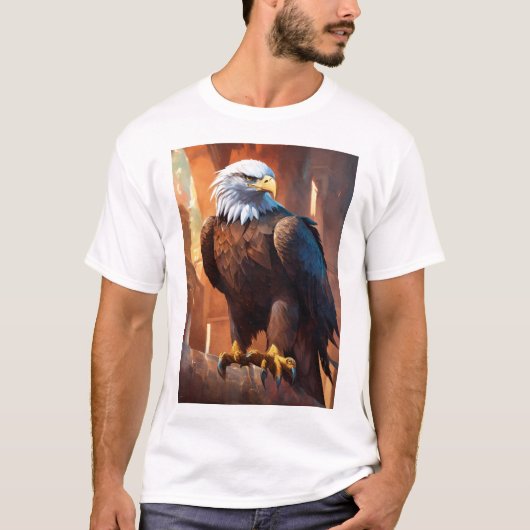 Majestic Eagle Art Prints: Boeiende Wildlife War T-shirt (Voorkant)