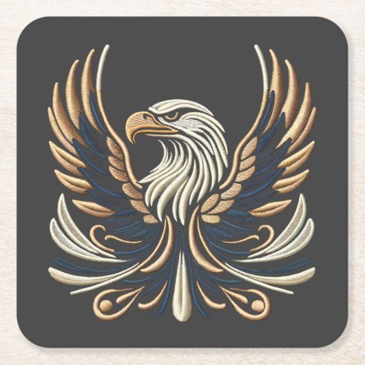 Majestic Eagle borduurwerk ontwerp Kartonnen Onderzetters (Voorkant)