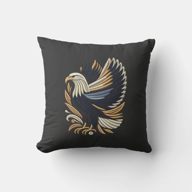 Majestic Eagle borduurwerk ontwerp | stoutmoedig p Kussen (Voorkant)