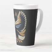 Majestic Eagle borduurwerk ontwerp | stoutmoedig p Latte Mok (Rechterhoek)