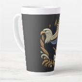 Majestic Eagle borduurwerk ontwerp | stoutmoedig p Latte Mok (Linkerhoek)