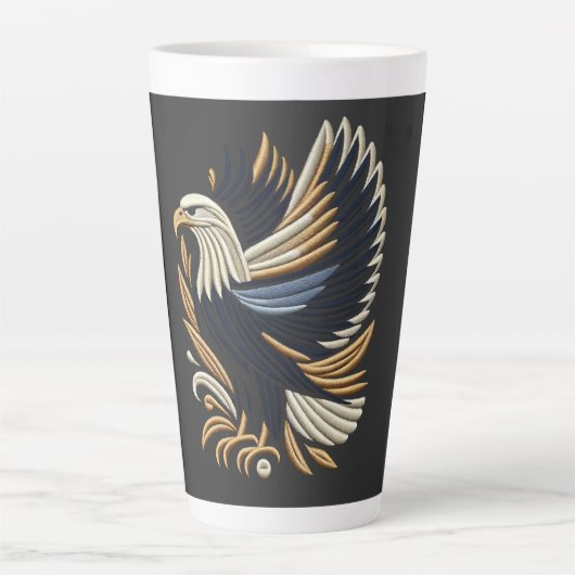 Majestic Eagle borduurwerk ontwerp | stoutmoedig p Latte Mok (Voorkant)