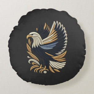 Majestic Eagle borduurwerk ontwerp stoutmoedig p Rond Kussen