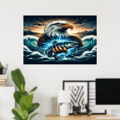 Majestic Eagle Catch Poster (Thuiskantoor)
