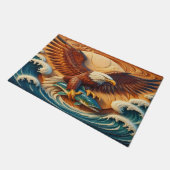 Majestic Eagle Clutching een vis 36x24 Deurmat (Schuin)