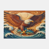 Majestic Eagle Clutching een vis 36x24 Deurmat (Voorkant)