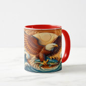 Majestic Eagle Clutching een vis 36x24 Mok (Voorkant rechts)