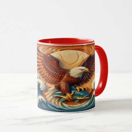 Majestic Eagle Clutching een vis 36x24 Mok (Voorkant rechts)