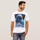 Majestic Eagle en Snowy Mountain T-shirt (Voorkant volledig)
