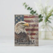 Majestic Eagle & Flag – Spirit of Freedom Feestdagenkaart (Staand voorkant)