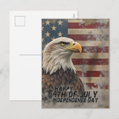 Majestic Eagle & Flag – Spirit of Freedom Feestdagenkaart (Voorkant / Achterkant)