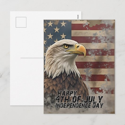 Majestic Eagle & Flag – Spirit of Freedom Feestdagenkaart (Voorkant / Achterkant)
