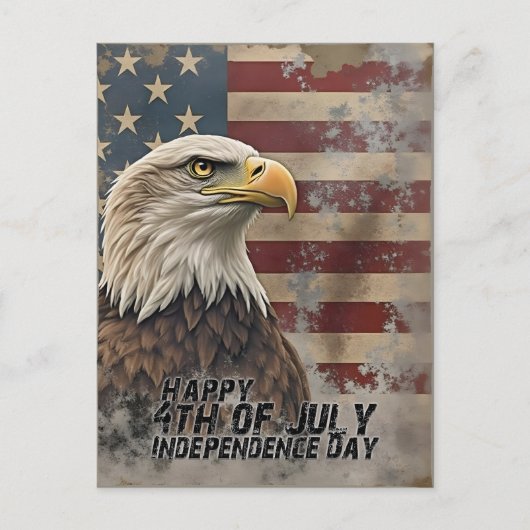 Majestic Eagle & Flag – Spirit of Freedom Feestdagenkaart (Voorkant)