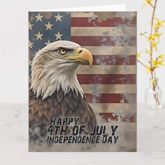 Majestic Eagle & Flag – Spirit of Freedom Kaart (Gele Bloem)